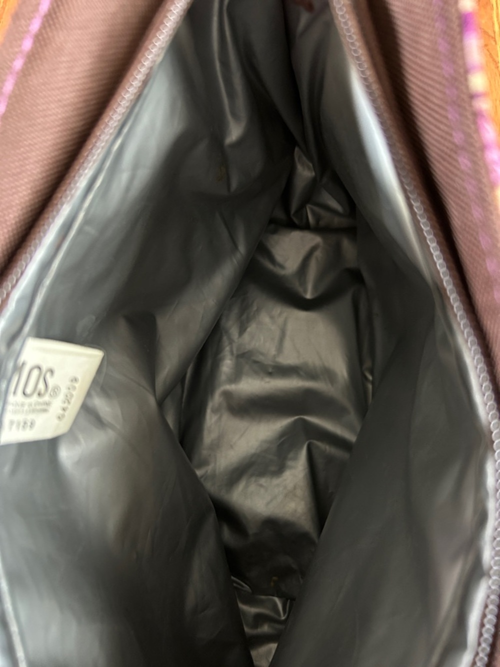 Raya by Thermos Clean Zipper Insulated Solid Brown w/Purple Stripes Lunch Tote - Picture 8 of 14